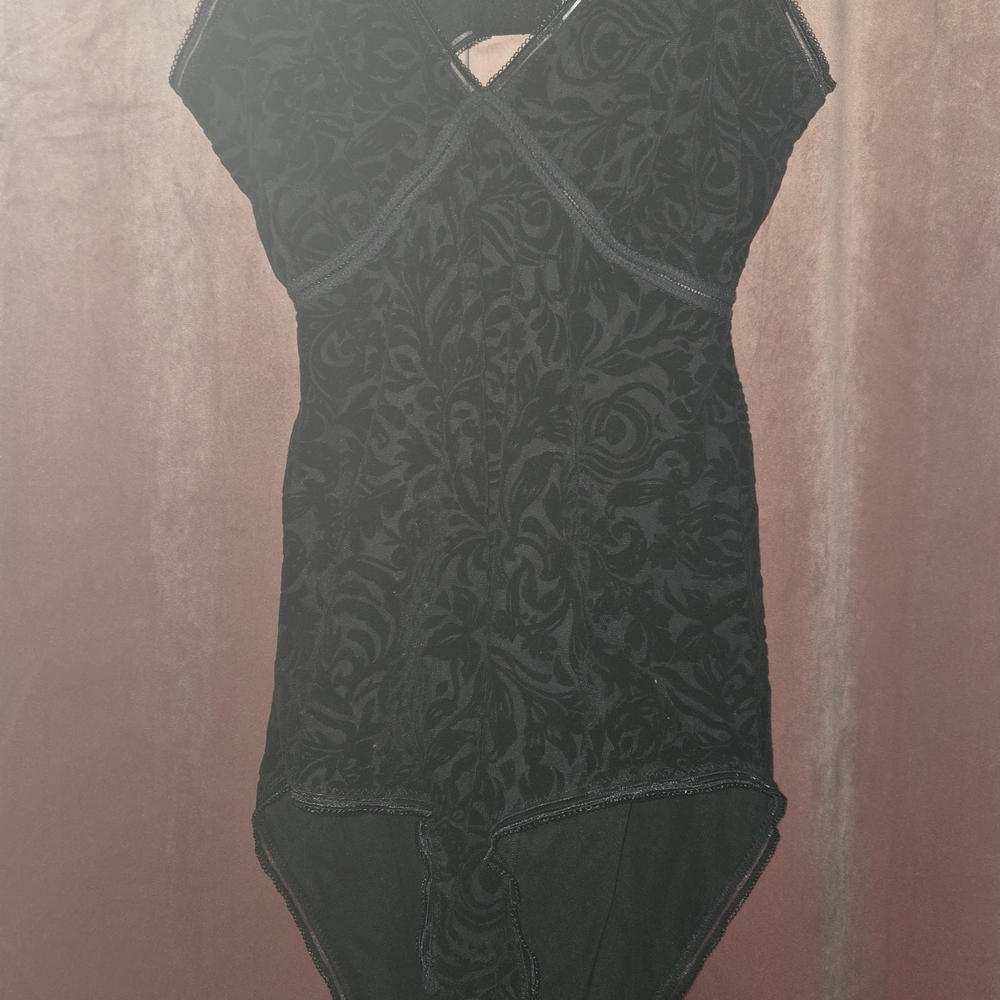 Y2K No Boundaries Black Floral Bodysuit